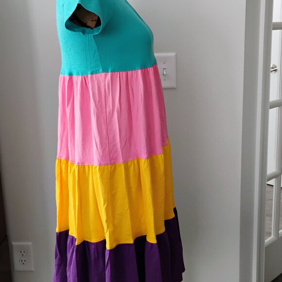 Hannah Anderson Rainbow Dress 14-16 New With Tag! - Picture 2 of 10
